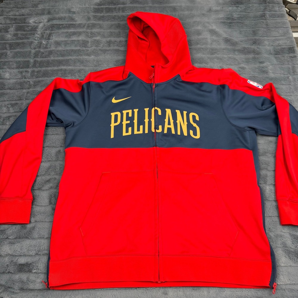 Nike NBA New Orleans Pelicans Dri-FIT Showtime Hoodie Red Navy FV1531-657 Men XL